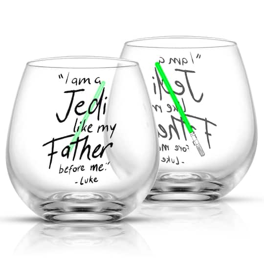 JoyJolt® Star Wars™ 15 oz New Hope Luke Skywalker Green Lightsaber Stemless Drinking Glass, 2ct. in Clear/Green | 15 fl oz | Michaels® JoyJolt® Star Wars™ 15 oz New Hope Luke Skywalker Green Lightsaber Stemless Drinking Glass, 2ct. in Clear/Green | 15 fl oz | Michaels®